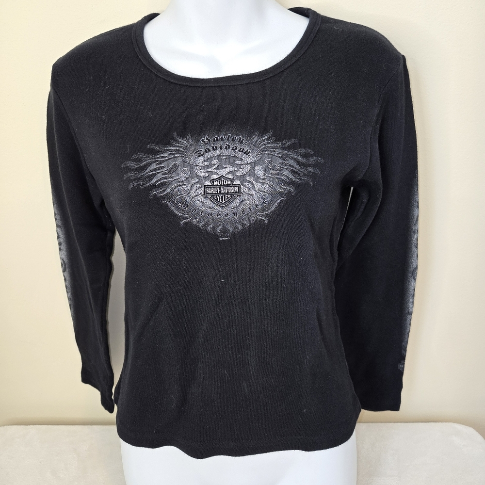 Harley-Davidson Black Long Sleeve with Silver Graphic